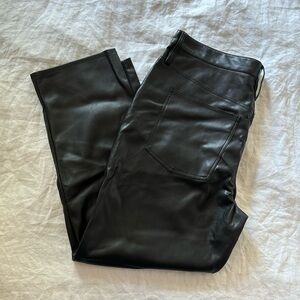 NWT Madewell Perfect Vintage Straight Jean black vegan leather
